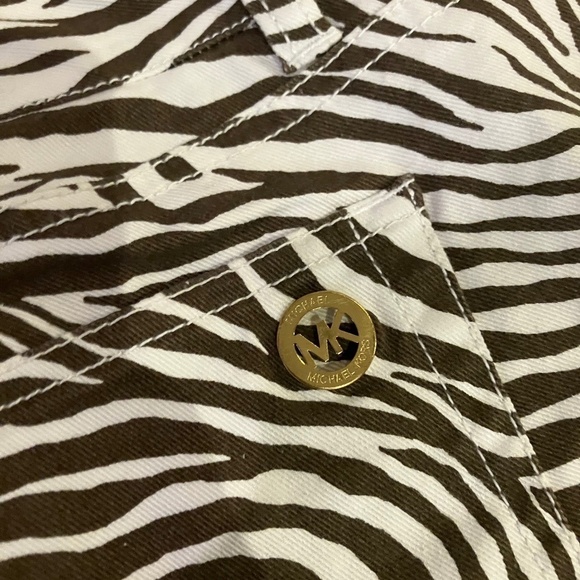Michael Kors brown and white skinny zebra pants size 4p - Picture 3 of 4